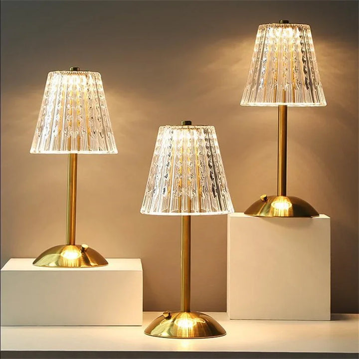 Kristallen tafellamp decoratief gouden licht voor moderne interieurs