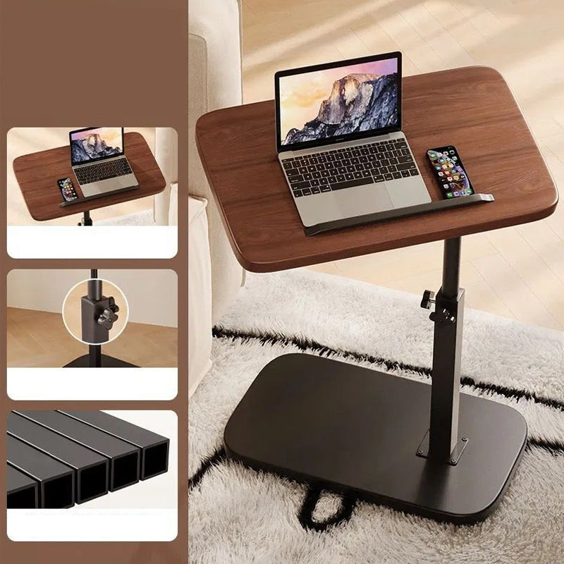 In hoogte verstelbare rolbare laptoptafel met 360° draaibaar tafelblad, 45–80 cm, draagvermogen 30 kg
