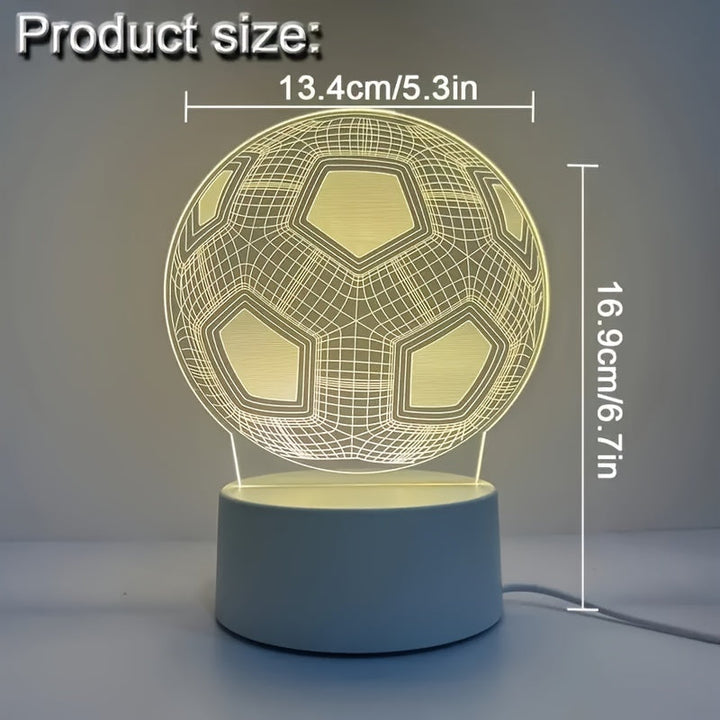 GlowBall - Voetbal LED Nachtlamp met USB Voeding en Acryl Design