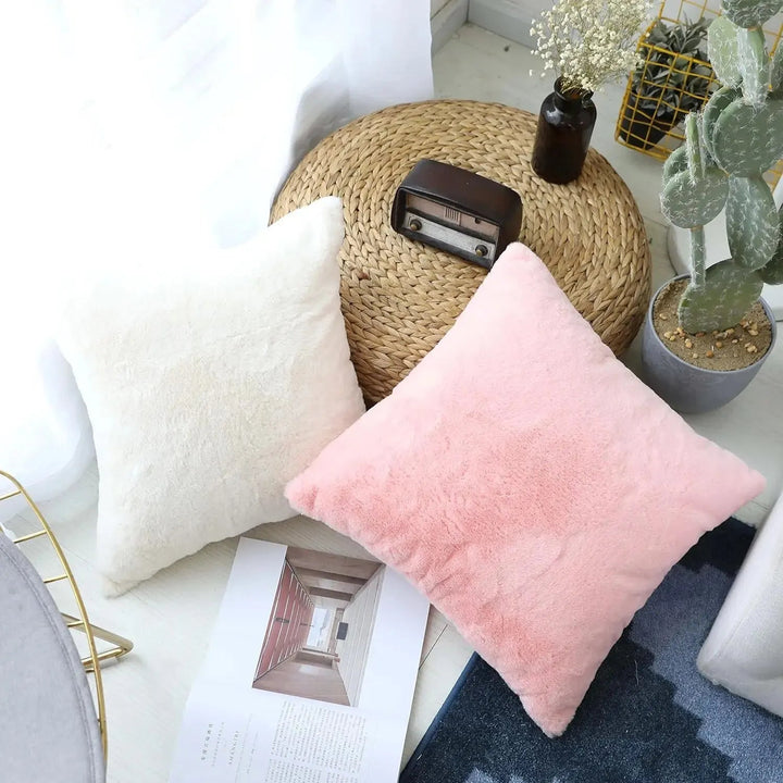 SoftPlush - Ultra Zachte Konijnenbont Look Kussenhoes voor Luxe en Comfort