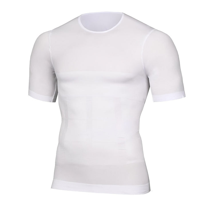 Compressie-fitness-T-shirt voor heren – ademende, elastische, figuurmodellerende sporttop