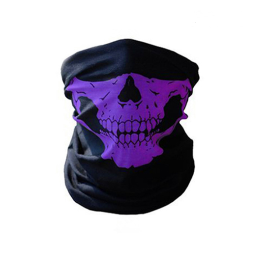 Nekwarmer met doodshoofdprint voor motor en ski