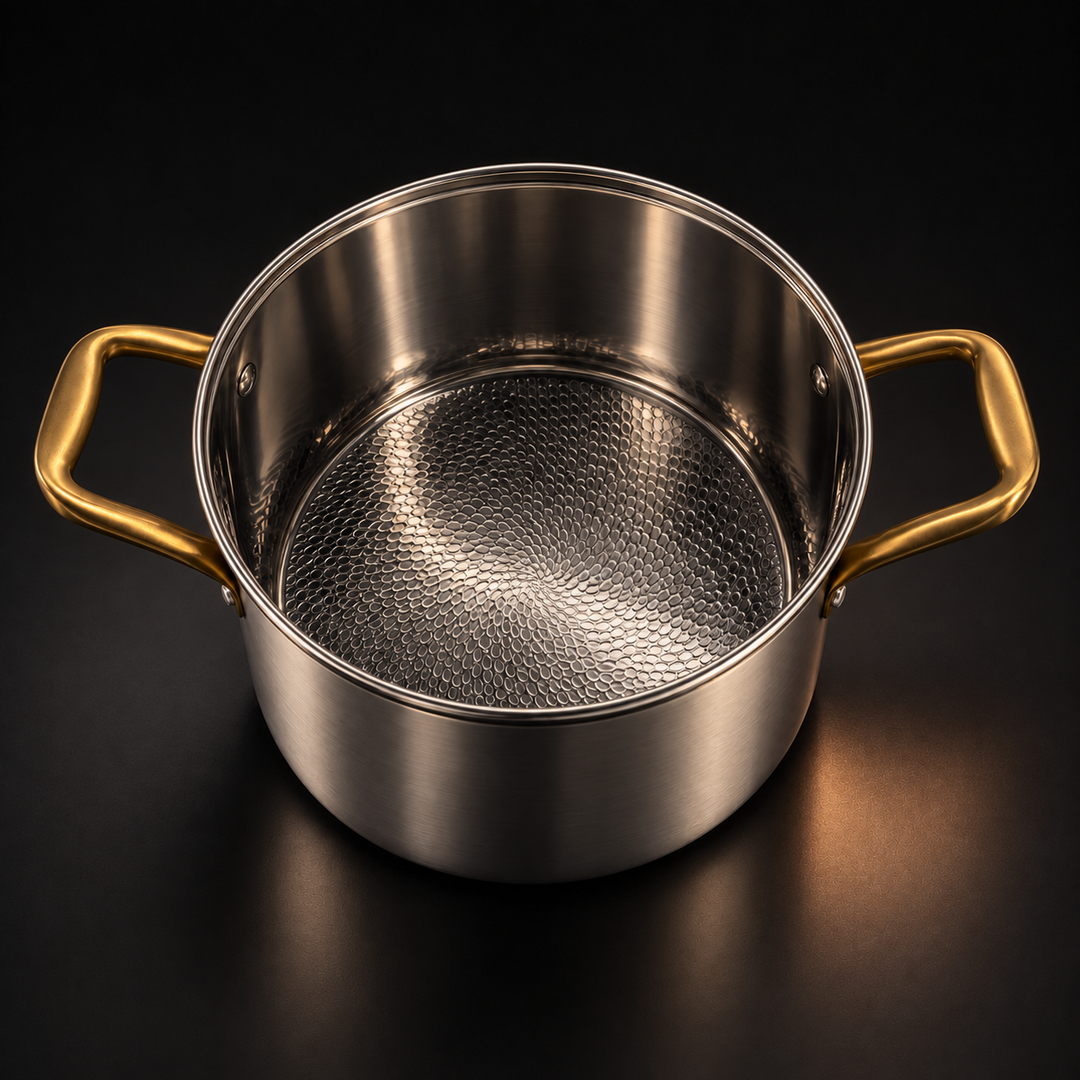 Titanium kookpan met deksel, PFAS-vrij, zonder chemische coating