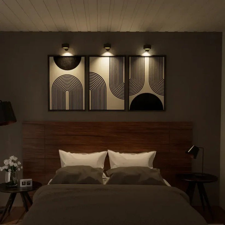 Draadloze led-wandlamp met 360°-draaiing, touch-dimmer, 3 lichtkleuren en USB-C-accu