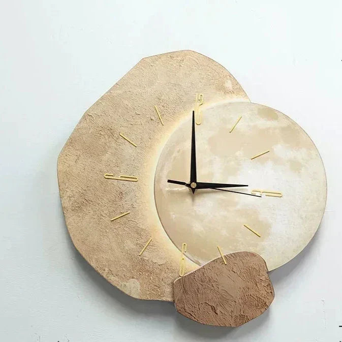TimelyWood - Stijlvolle Houten Wanduhr 35cm Met Geruisloos Uurwerk Voor Moderne Interieurs