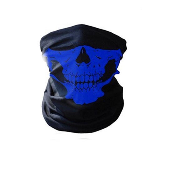 Nekwarmer met doodshoofdprint voor motor en ski
