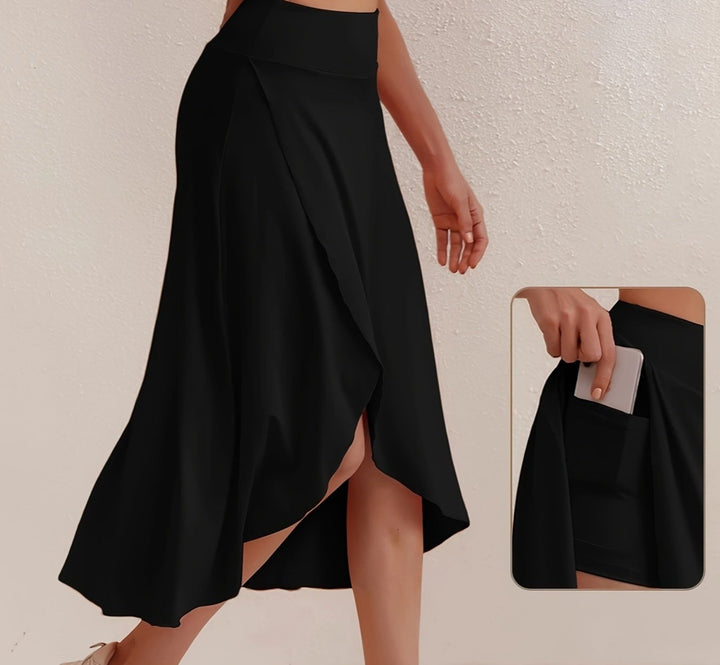 Sportieve rok met hoge taille en asymmetrische snit - Alexia