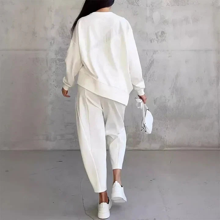 Tweedelige set: casual sweatshirt met lange mouwen en joggingbroek