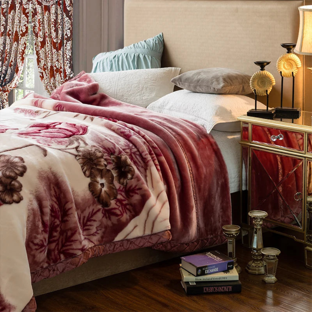 Donzige verzwaringsdeken met quiltlook voor de slaapkamer