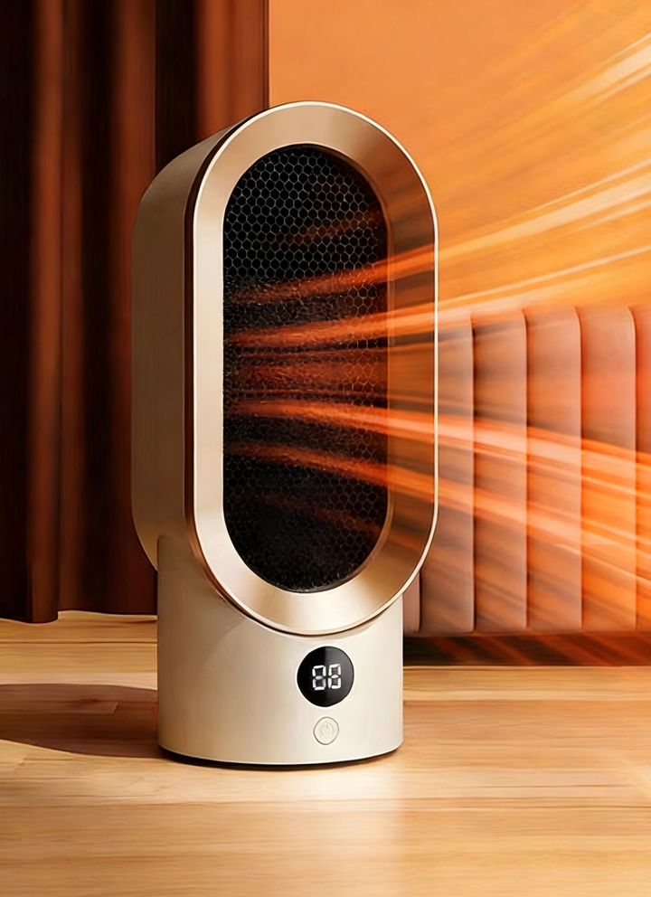 Compacte heteluchtkachel met snelle warmte en standen