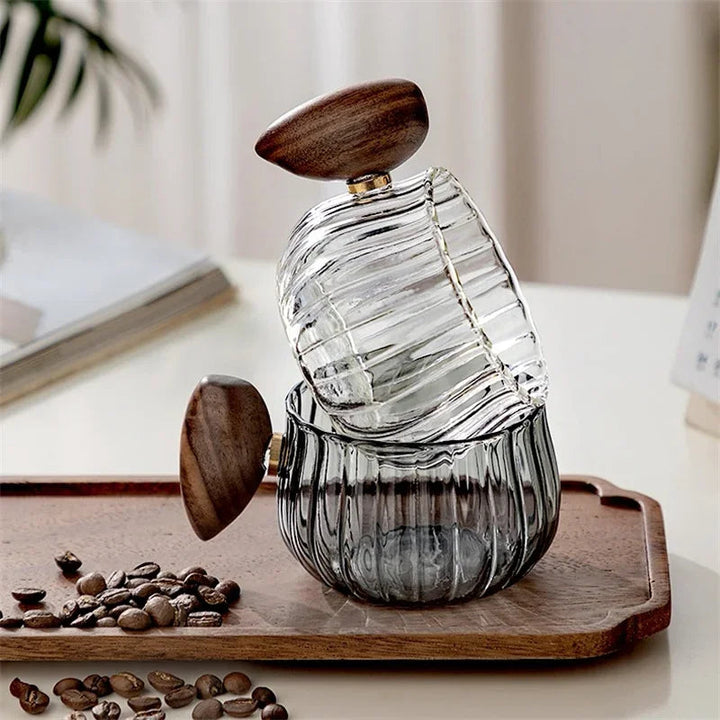 BrewCraft - Glazen Mok Met Houten Handvat Voor Koffie En Thee