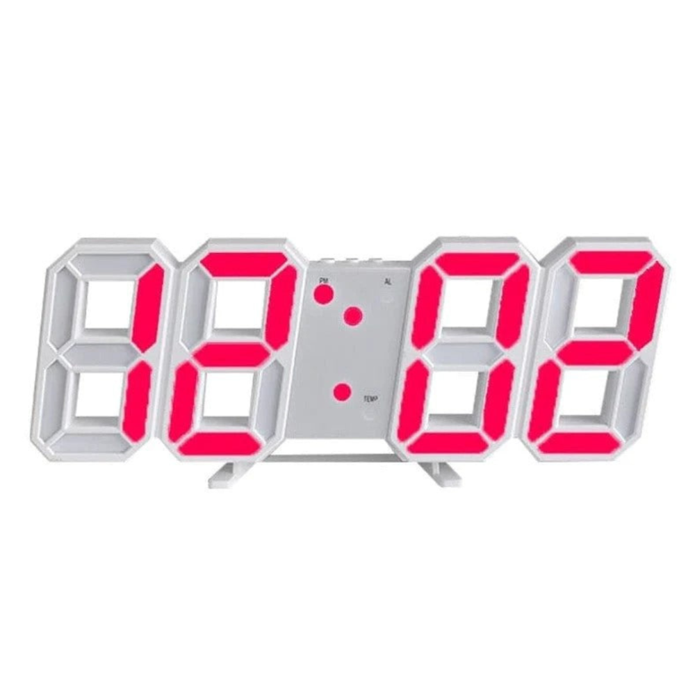 Digitale LED-wandklok met groot display en nachtmodus
