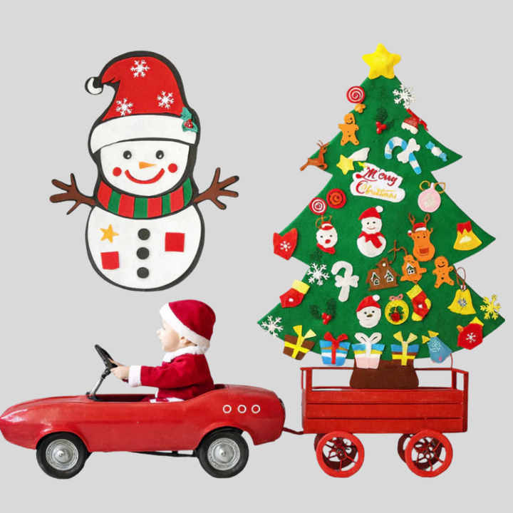 Montessori kerstboom van vilt