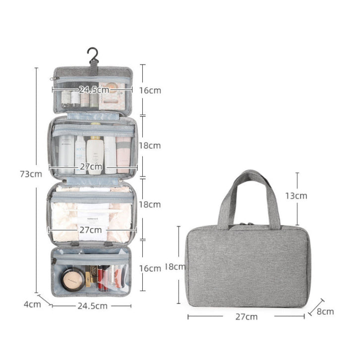Travelique reisorganizer voor cosmetica | Compact en waterdicht | Met 4 vakken en 360° haak | Voor dames en heren