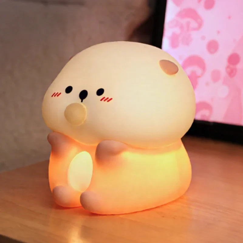 Schattige LED-nachtlamp, instelbare helderheid met slaaptimer