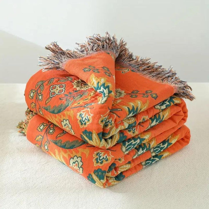 Vintage omkeerbare plaid met bloemenprint