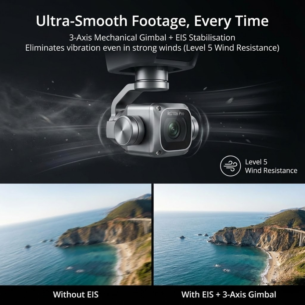 Geavanceerde RG106 Pro-drone met GPS & 8K-video