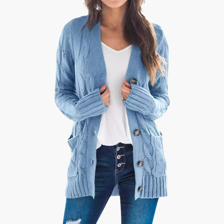 Dames Cardigan met Knopen en Zakken