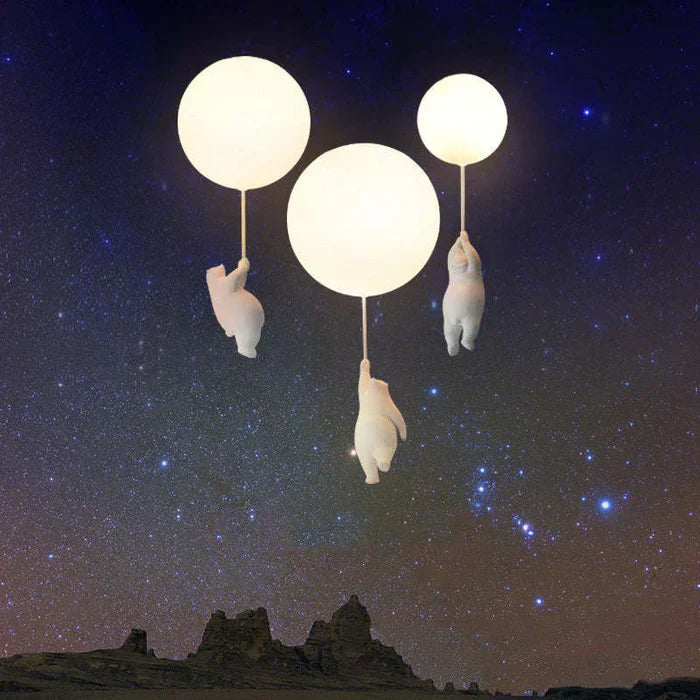 Kinderplafondlamp met beer en bal | CloudBea