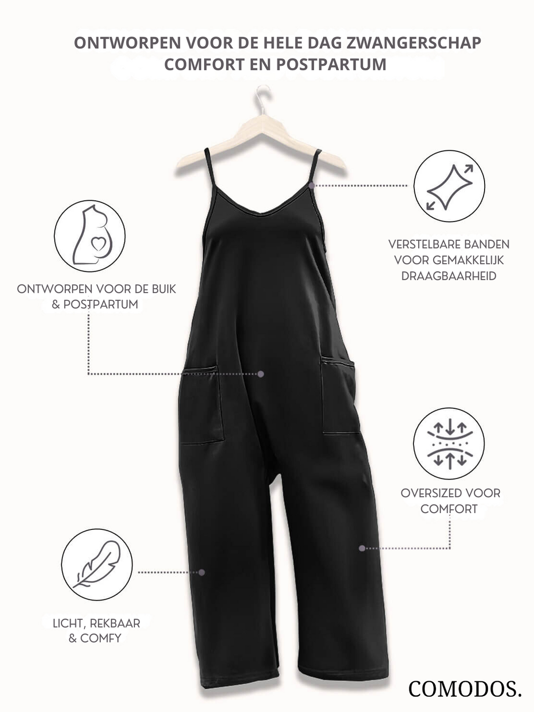 MaternEase Jumpsuit™ | Comfort Dat Met Je Meegroeit