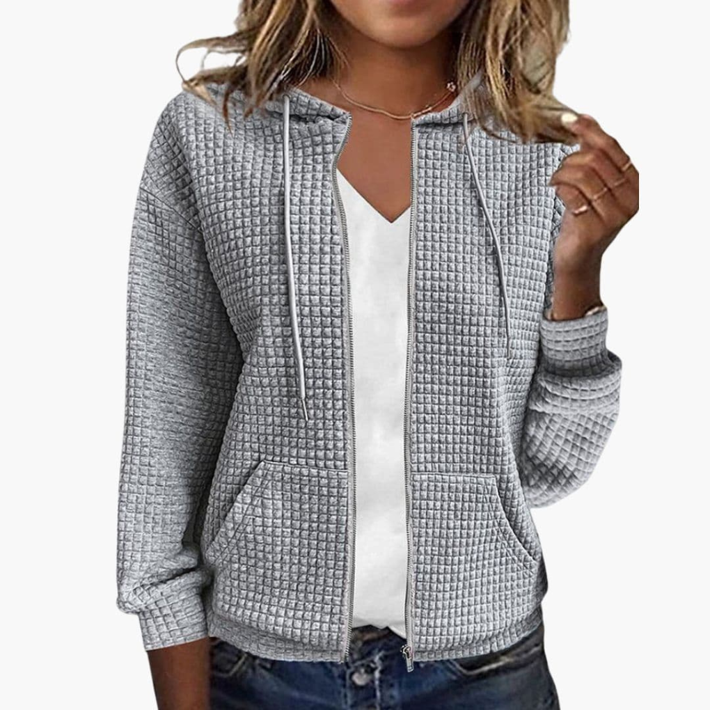 Dames Zip-Up Hoodie met Trekkoordcapuchon