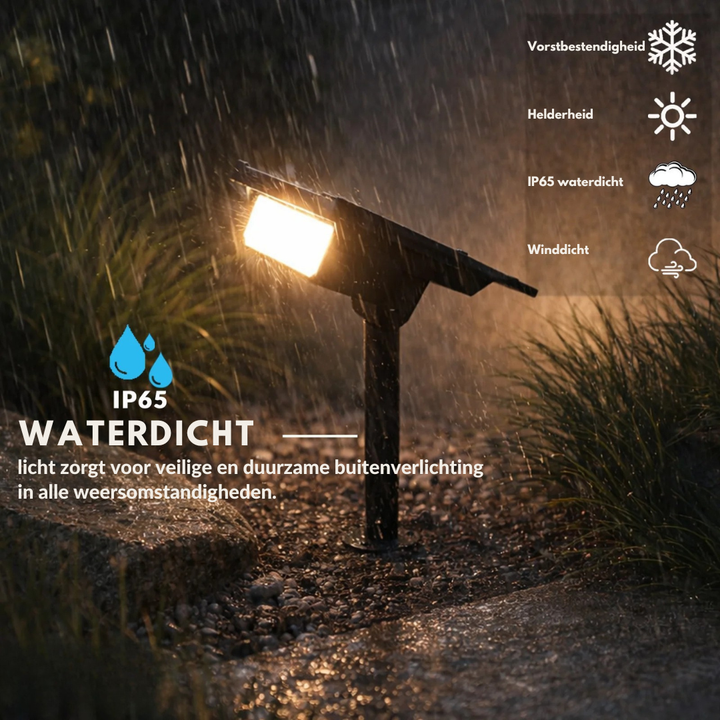 Tuinspot op zonne-energie met verstelbare kop, 3 helderheidsstanden, IP65 waterdicht