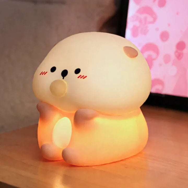 Schattig nachtlampje met figuurtje voor naast je bed, touchbediening, oplaadbare lamp