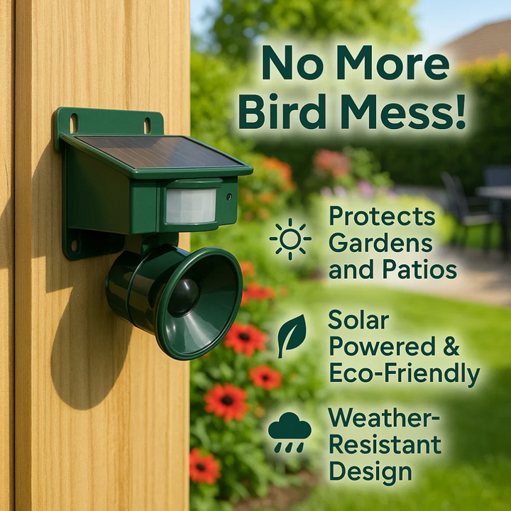 Vogelverjager voor de tuin, bewegingssensor ongediertebestrijding met sonische & ultrasone output