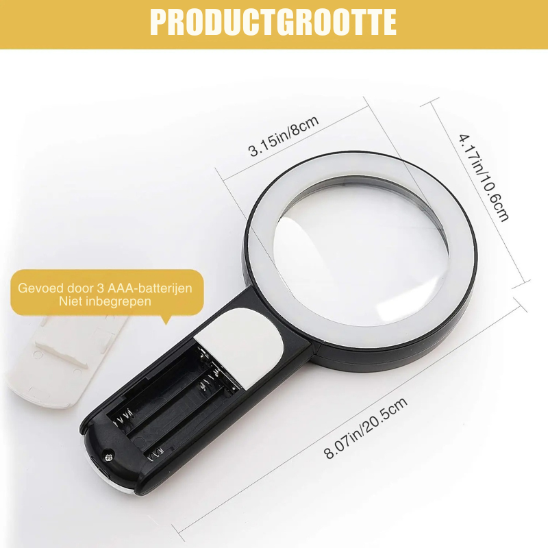 30x Vergrootglas met LED Verlichting voor Lezen & Inspectie