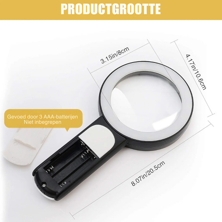30x Vergrootglas met LED Verlichting voor Lezen & Inspectie