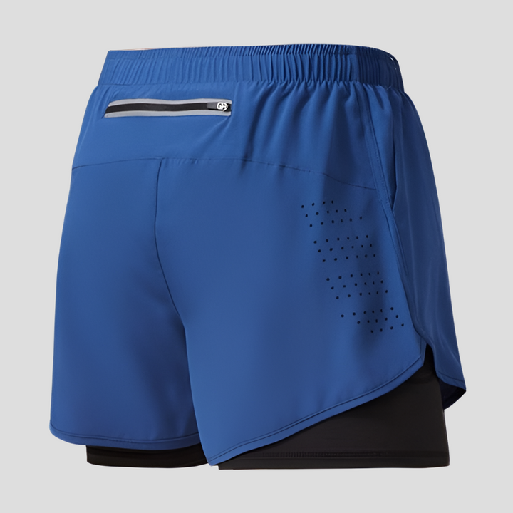 Snel drogende hardloopshorts met rits voor heren