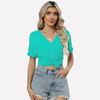 Vrouwen V‑Hals Korte Mouwen T-shirt