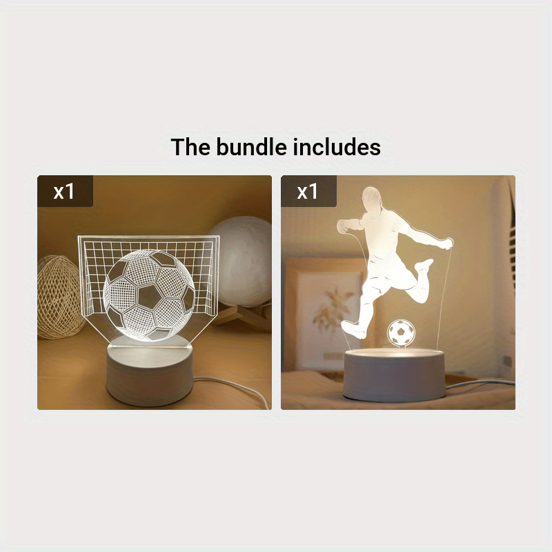 GlowBall - Voetbal LED Nachtlamp met USB Voeding en Acryl Design