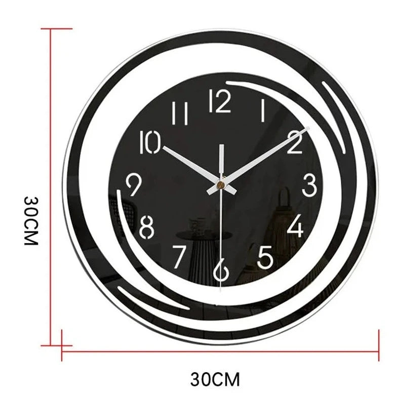 ModernTime - Minimalistische Acryl Wandklok in Scandinavisch Ontwerp, Zwart