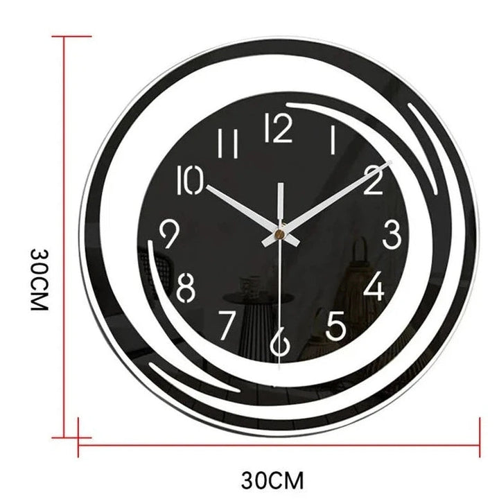 ModernTime - Minimalistische Acryl Wandklok in Scandinavisch Ontwerp, Zwart