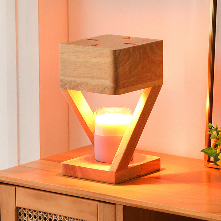 AromaLicht - Houten Kaarswarmer Lamp Voor Sfeervolle Aromatherapie