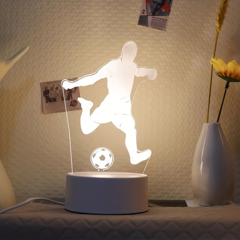GlowBall - Voetbal LED Nachtlamp met USB Voeding en Acryl Design