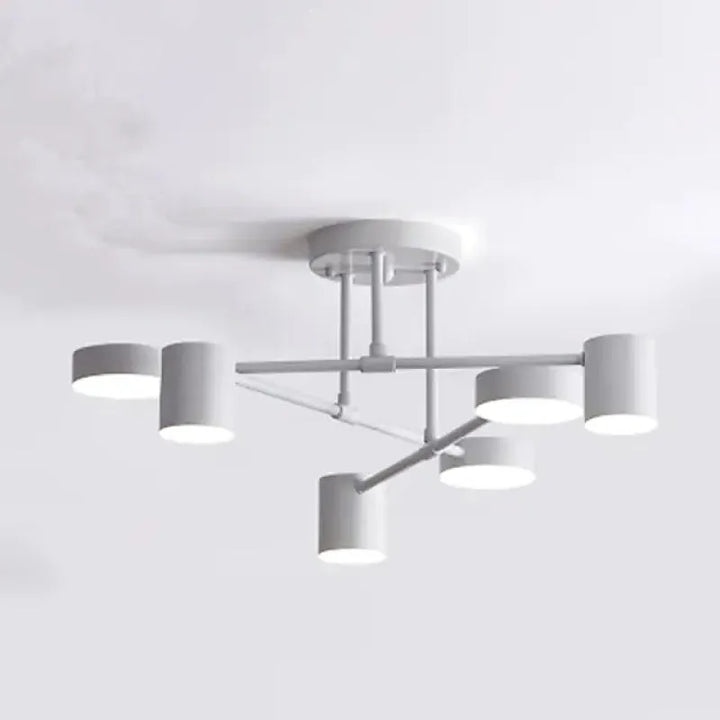 Moderne woonkamerplafondlamp 6 lichtpunten verstelbaar ontwerp