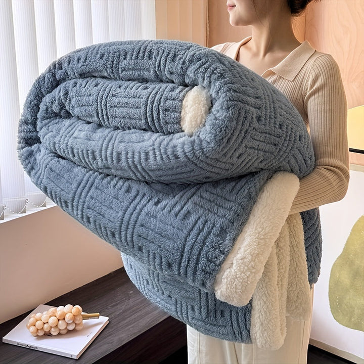 CozyNest - Luxe Pluche Deken Dubbelzijdig Fluweel & Imitatie Lamswol