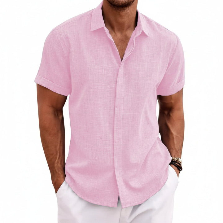 Men's Linen Short Sleeved T-shirt Loose Fitting