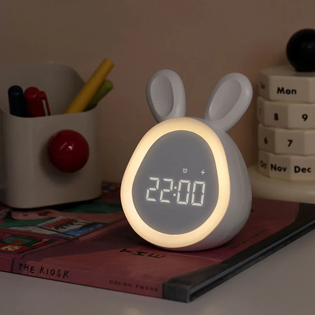 GlowBunny - Schattige Kinderwekker met Nachtlampje & Instelbare Helderheid