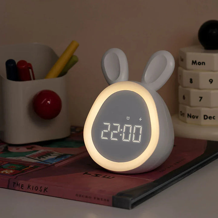 GlowBunny - Schattige Kinderwekker met Nachtlampje & Instelbare Helderheid