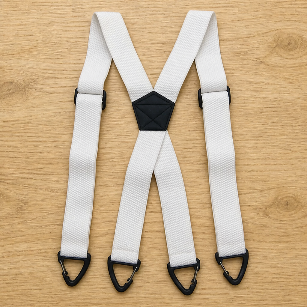 Elastische bretels voor heren, 3,8 cm breed met metalen clips, X- of Y-rug
