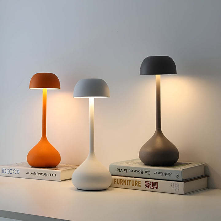 GlowBright - Draadloze Dimbare LED Tafellamp Met Stijlvol Paddenstoelontwerp