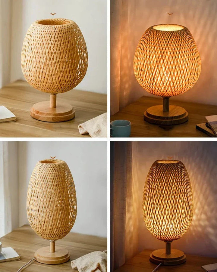 LumiBamboo - Handgemaakte Vintage Bamboe Tafellamp voor Natuurlijke Sfeer