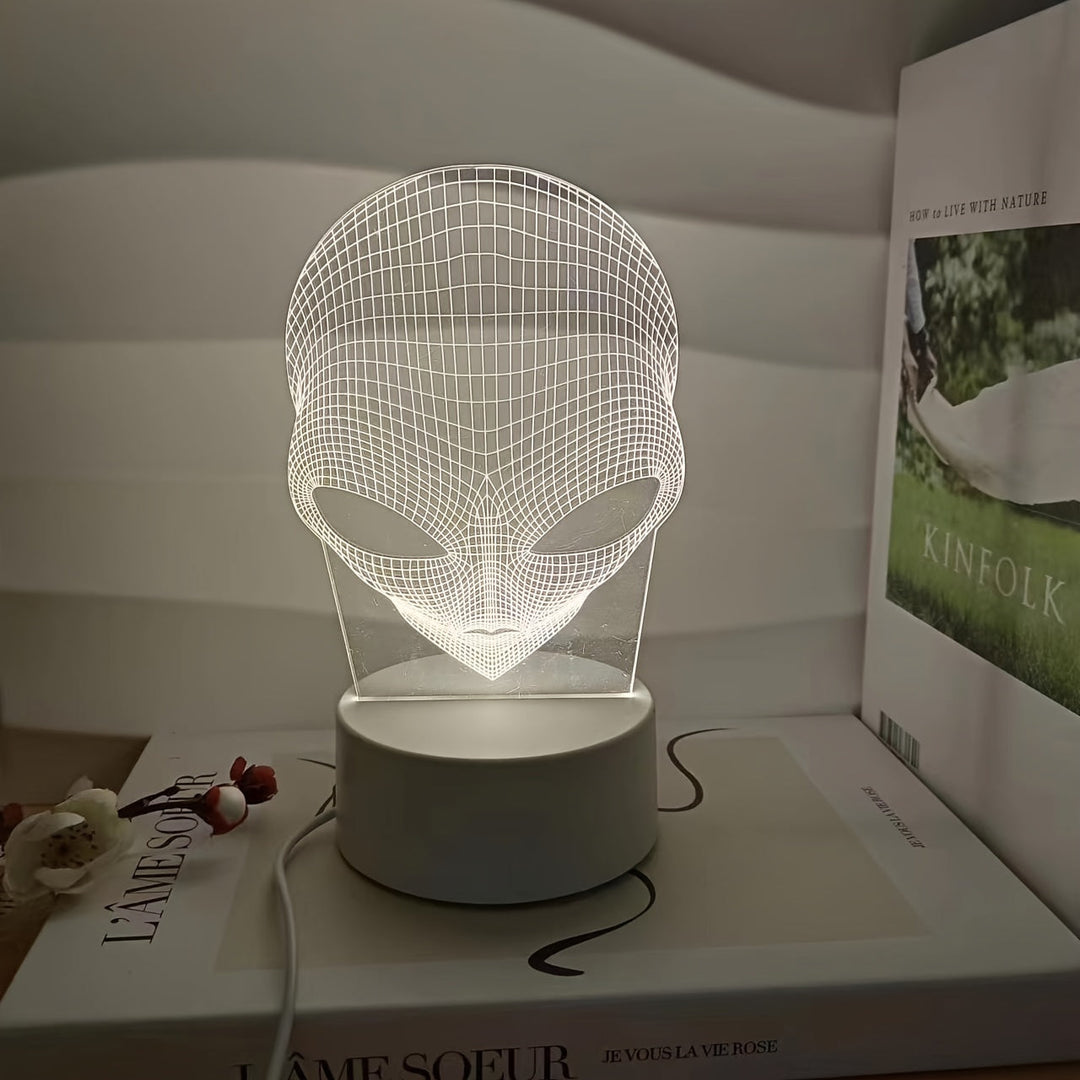 StarryLux - 3D Tafellamp met Zwarte Basis & 7 Kleuren LED-Verlichting