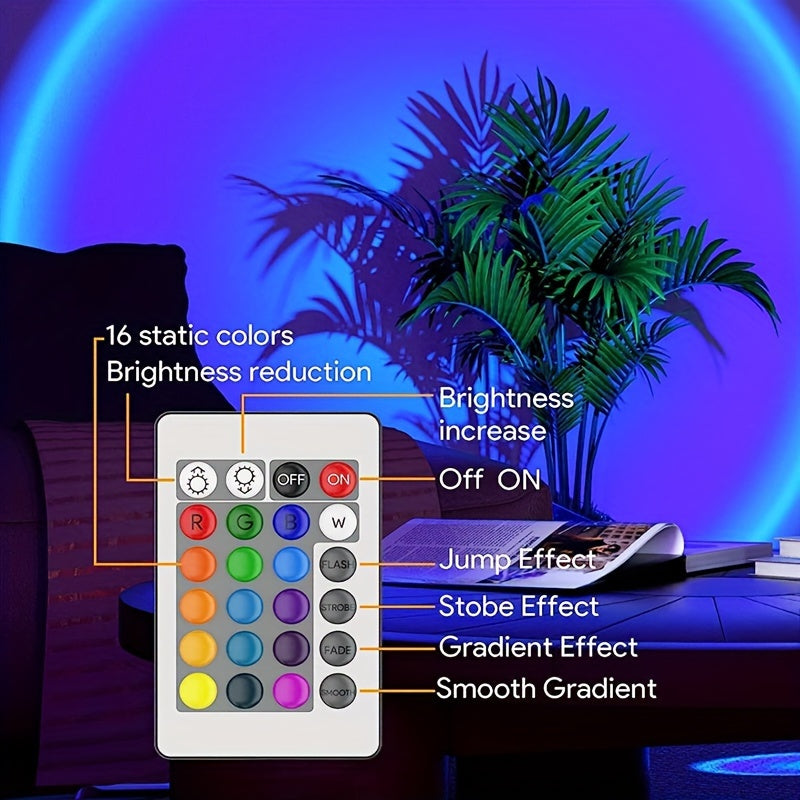 Glowfy - Magische Zonsondergang Lamp met 16 Kleuren & Afstandsbediening