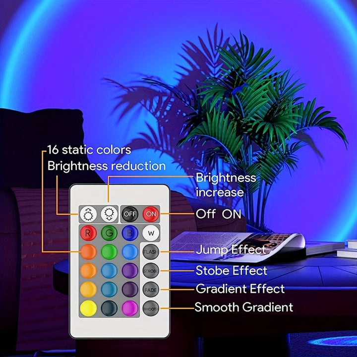 Glowfy - Magische Zonsondergang Lamp met 16 Kleuren & Afstandsbediening