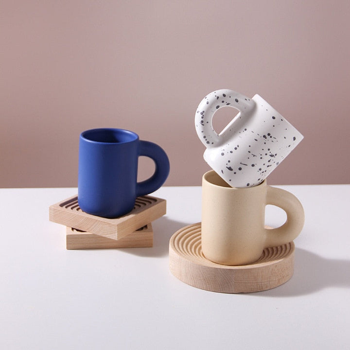 Eleganza - Luxe Porseleinen Kopje met Modern Geometrisch Design