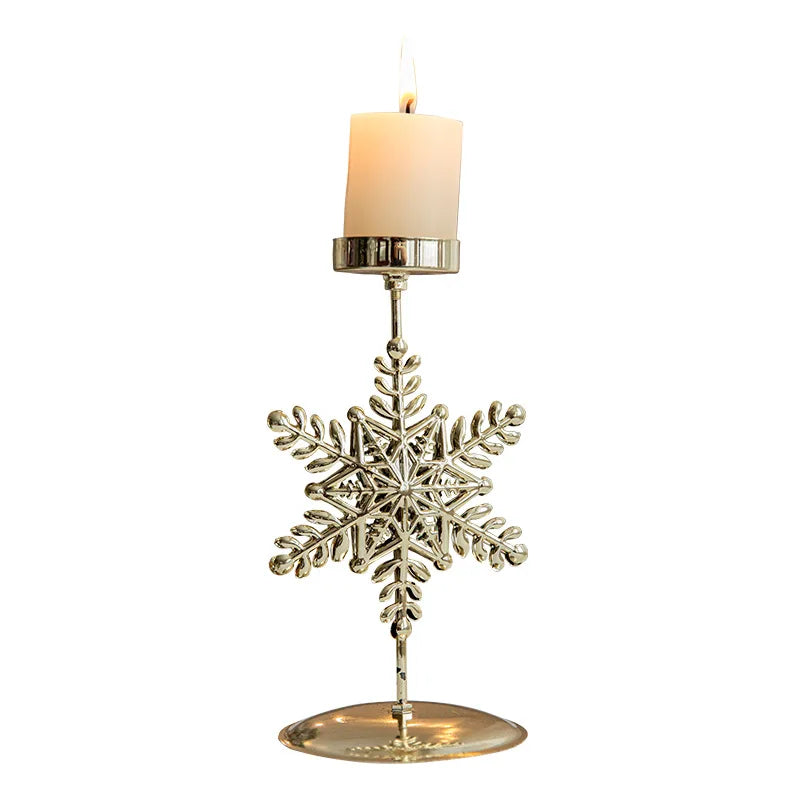 GoldenGlim - Gouden Kerstboom & Ster Kaarsenhouder Voor Feestelijk Decor